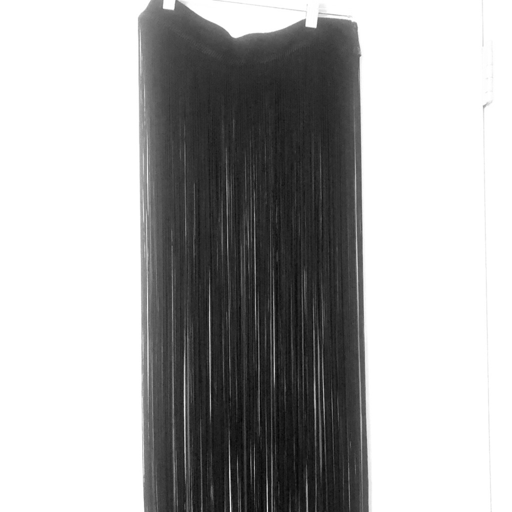 Black Zippered Fringe Skirt